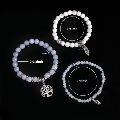 Jardme Healing Crystal Bracelets for Women, 8mm Beaded Natural Stone Stretch Chakra Bracelets Tree of Life Bracelet Jewelry Gifts for Women - Image 4