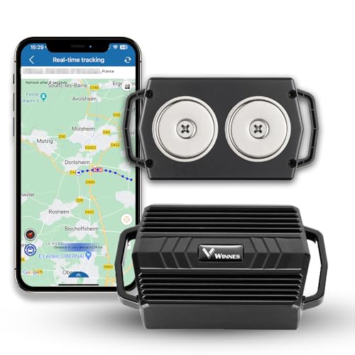 Winnes Localizador GPS para Coche rastreador GPS Modo de Reposo ultralargo Seguimiento magnético en Tiempo Real, antirrobo, para Coche camión y Motocicleta Fuerte Versión Magnética GPS Tracker