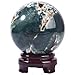 MOGEMT Large Moss Agate Crystal Sphere Natural Healing Crystal Ball with Stand Meditation Decorative Balls Home Decor 100-110mm/3.9-4.3