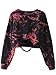 Avanova Women Tie Dye Skull Graphic Sweatshirt Long Sleeve Crop Top Ripped Oversized Shirt Black Red Skull Small