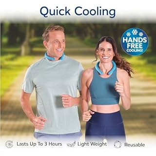 Arctic Air Neck Chill, Neck Cooling Tube, Hands Free Cooling, Quick Freeze Gel, Wearable Body Coolers for Hot Weather, Reusable, Adjustable Fit, 3 Pack
