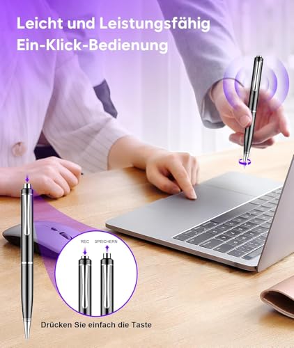 64GB Digital Voice Recorder, ZIPCIDE Voice Activated Digital Recorder with AI Intelligent Noise Reduction, Voice Activated Sound Recorder Device for Conferences, Meetings,