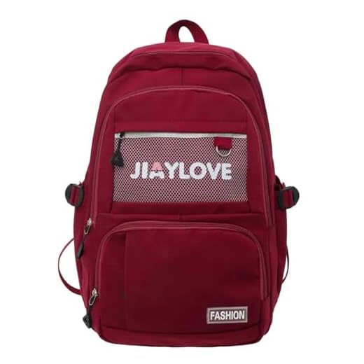 Mochila De Costas Fofa Feminina Impermeável Escolar Kawaii Para Notebook Vinho