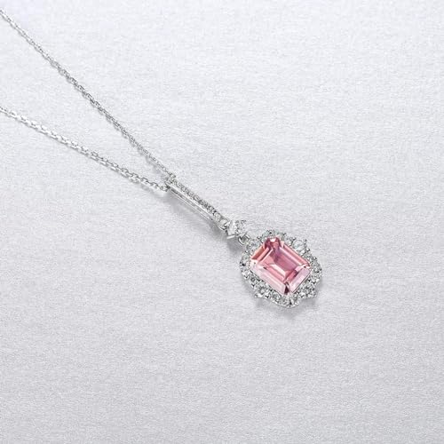 Collier long carré pendentif rose : cadeau de mariage idéal