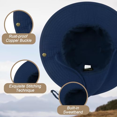 Image of Bucket Hat Wide Brim UV Protection Sun Hat Boonie Hats Fishing Hiking Safari Outdoor Hats for Men and Women