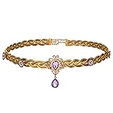 CoTeeZa Elf Viking Cosplay Circlet Headpiece Medieval Tiara Gold Celtic Queen Crown Princess Costume