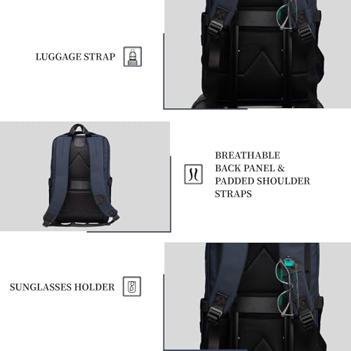 Image of F Gear Hallstat 20L Laptop Backpack|Dedicated Laptop, Tablet & iPad Sleeves|USB & Type-C Charging Ports, Luggage Strap|Smart Office, College & Travel Backpack|2 Compartments & Hidden Pocket
