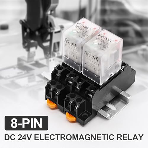 Relé electromagnético DPDT con base enchufable y terminales de alta conductividad 5