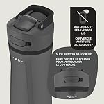 Contigo Ashland 2.0 Water Bottle with Straw and Leak-Proof Locking Lid, BPA-Free Plastic, Dishwasher Safe, Licorice, 24 oz (709 mL)