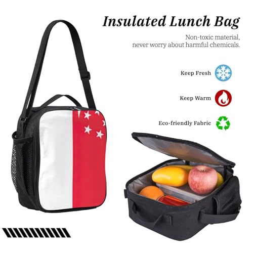 Sac à dos léger Singapour EdWal noir avec sac repas et trousse scolaire - 6