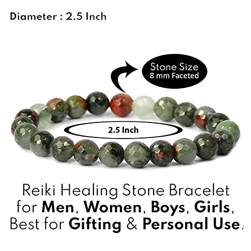 Image of Reiki Crystal Products Certified Natural Crystal Stone 8 mm Diamond Cut /Faceted Beads Bracelet for Men & Women | Reiki Charged Gemstone Bracelet | Multiple Crystal Variants Available