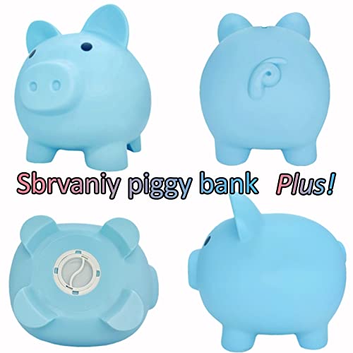 Large Piggy Bank Plus For Sbrvaniy Unbreakable Money Bank, Large Size Coin Bank For Boys And Girls, My First Gifts For Birthday, Christmas, Baby Shower (Blue) #TOP4