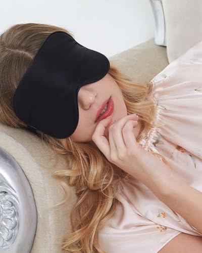 Image of Eye Mask for Sleeping Travel Accessories， Unique Gadgets, 3D Design for Comfort, Black Sleep Mask, 3-Pack Set for Travel and Home Use