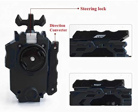 Battling String Launcher and Grip, Gyro Burst Starter String Launcher, Strong Spining Top Toys Accessories Support Left and Right Rotation - Black