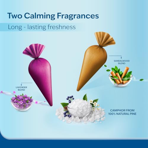 Image of CamPure Camphor Cone (1 Sandalwood + 1 Lavender) Pack Of 2-100% Organic | Air Freshener For Car, Wardrobe, Office Cabin's, Drawers, Travel Bag & Bathroom