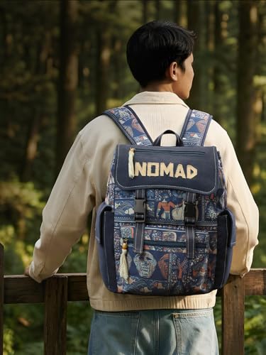 Image of The Souled Store Nomad: Odyssey Backpacks | 21L Durable Canvas Laptop Bag for Men & Women | 15.5 Inch Padded Tech Sleeve & Breathable Air Mesh Back - Earthy Brown & Khaki