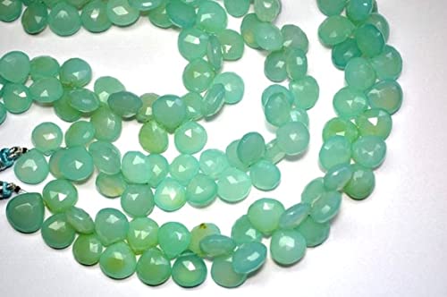 Chalcédoine briolette cœur facettée pour remplacer les perles synthétiques ternes