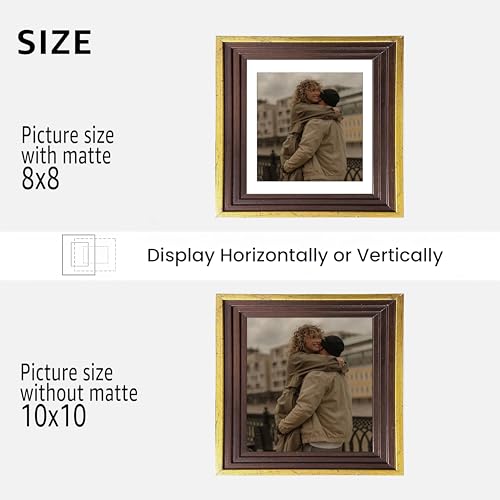 Image of Art Street Luxury Photo Frame for living room, Modern Step Design Photo Frames for Photograph, Art Work, Kids Room Set of 6 (10x10 Inch, Gold)