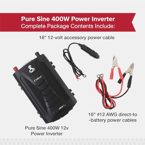 Image of Cobra PURE SINE 400W Power Inverter, Portable, 400 Watt Car Charger