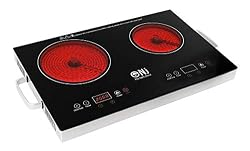 NJ-2B Piano Cottura Elettrico a Infrarossi Portatile Doppio Fornello in Ceramica Digitale Vetro Nero