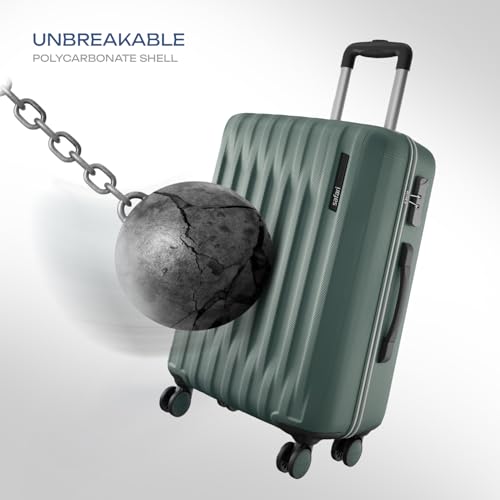 Image of Safari Cabin Ray Neo 8 Wheels Set of 2 (Medium) Trolley Bags, Hard Case Polycarbonate 360 Spinner Wheeling Luggage for Men & Women,Travel Bag Suitcase for Travel, Trolley Bags for Travel, Sage Green