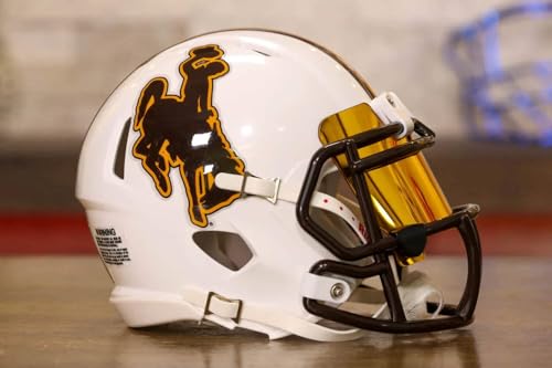Wyoming, Cowboys Collectible Speed Mini Helmet - GG Special Edition - with Free USA Flag Decal - Green Gridiron