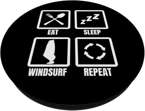 Miniatura 2 de Eat Sleep Windsurf Repeat PopSockets Standard PopGrip