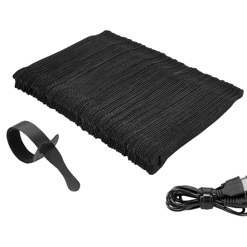 Trilancer 100 St Cintas Delgadas Reutilizables para Organizar Cables - 15 cm Negro-Organización para Su Oficina,Hogar y Centros de Cómputo - Combinable con Cinta Adhesiva para una Carga de Hasta 21 kg
