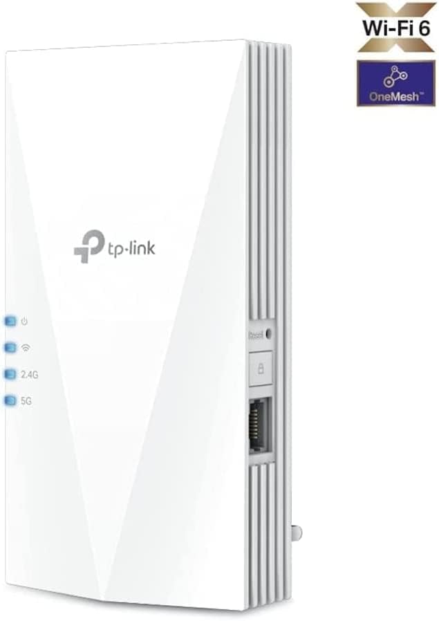TP-Link AX1500 Dual Band Wi-Fi 6 Range Extender, Broadband/Wi-Fi Extender, Wi-Fi Booster/Hotspot with 1 Gigabit Port, Built-In Access Point Mode, Works with Any Wi-Fi Router, UK Plug (RE500X)