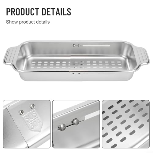 Colador Retráctil de Acero Inoxidable para Fregadero miniatura 3