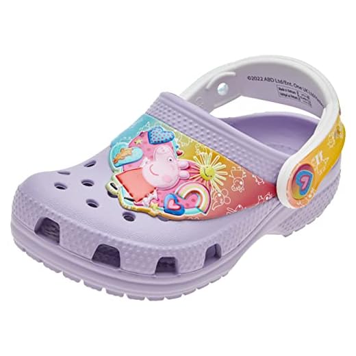 Crocs Unisex-Child Classic Peppa Pig Clogs | Toddler Shoes, Lavender, 8 Toddler