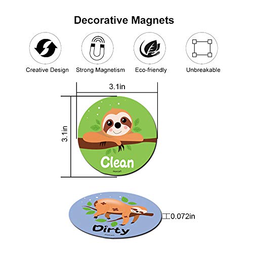 Sloth Stuff-Dishwasher Magnet Clean Dirty Sign -Double Sided Magnet Flip with Magnetic Plate For Any Dishwasher-Funny Signs Kitchen Gifts for Women Mom Kids
