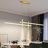 【Suspension luminaire salle à manger créative】lustre LED de style moderne avec 2 spots, des lignes épurées combinées à des bandes lumineuses de haute qualité, une décoration d'intérieur absolument élégante et accrocheuse.