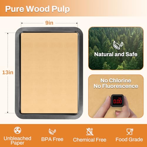 200Pcs 9x13 Inch Unbleached Parchment Paper Sheets for Baking, Pre-Cut, Non-Stick Parchment Paper for Baking, Cooking, Grilling, Air Fryer, Half Sheet Baking Sheets for Baking Cookies, Cooking, Oven - Thumbnail 2