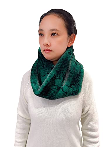 Lina & Lily Snakeskin Print Faux Fur Infinity Scarf Women's Winter Loop Neck Warmer2