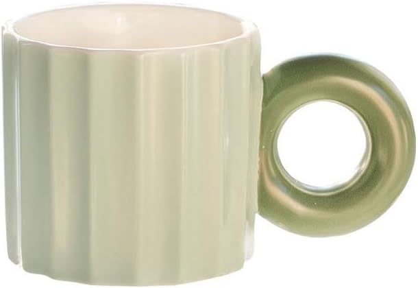 Coloured Ceramic Round Handle Water Cup Household Dining Coffee Breakfast Milk Cups