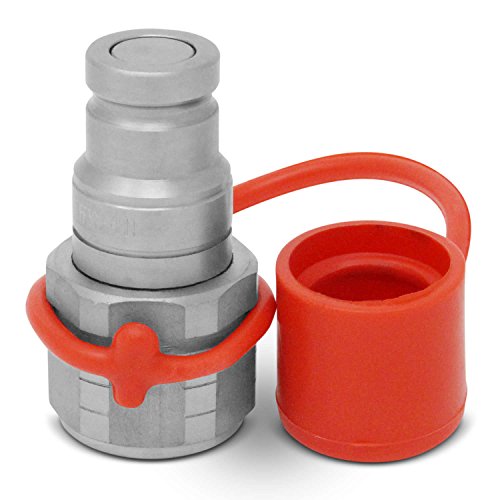 Image of Summit Hydraulics 3 /8 inch Flat Face Hydraulic Quick Connect Coupler Set w /Dust Caps, 3 /8 inch NPT Thread (Pack of 2)