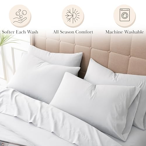 Microfibre de lit jumeau blanc drap brossé Southshore Essentials