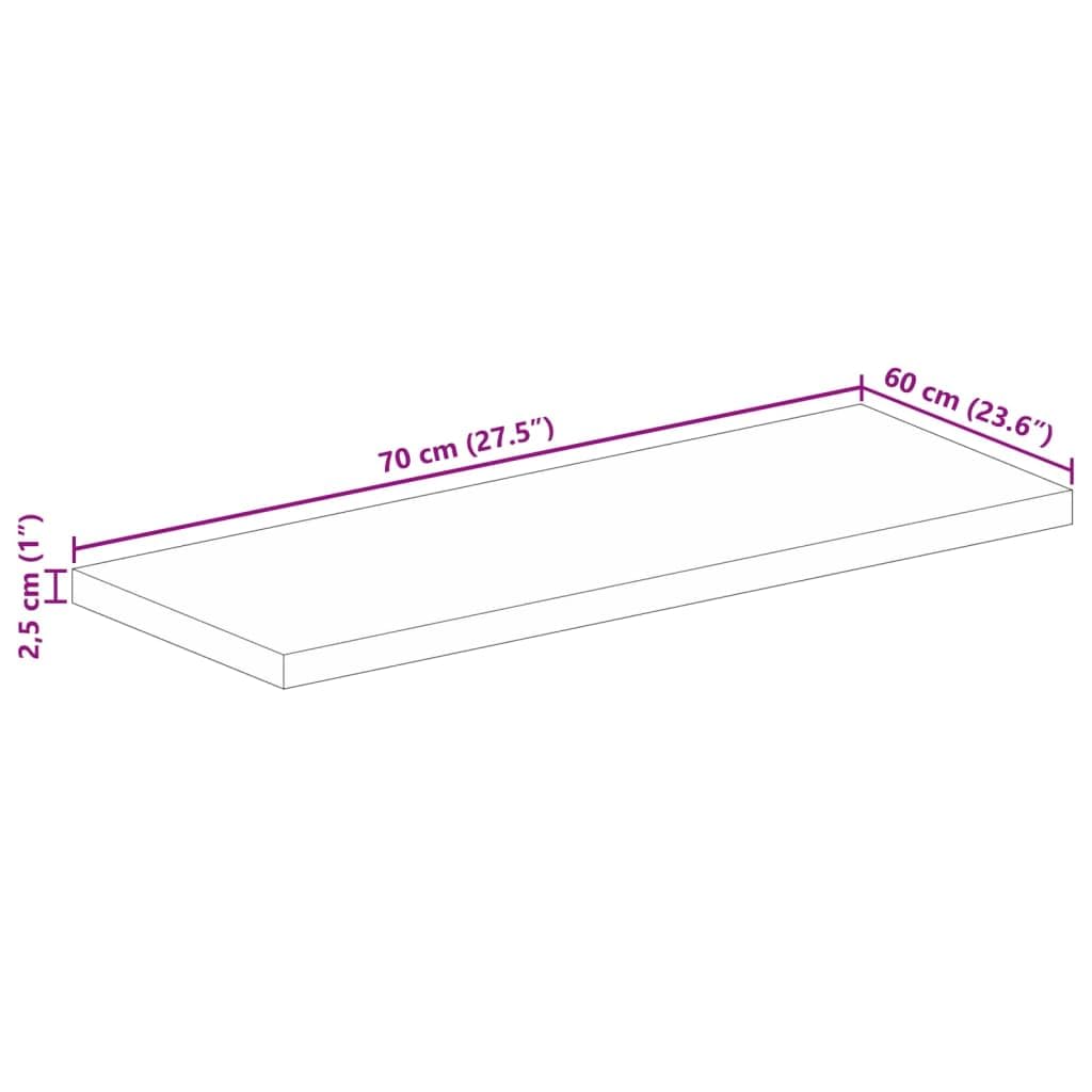 vidaXL Tischplatte, Holztischplatte Rechteckig Rustikal, Ersatztischplatte für Couchtisch Beistelltisch Esstisch, Holzplatte, Massivholz Mango