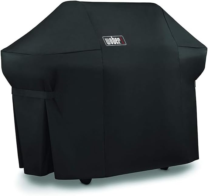 Condition photo showing As Is for 64-inch grill cover for weber summit 400 series, heavy duty waterproof bbq cover with storage bag & adjustable straps, all-season weather resistant outdoor gas grill protector, black