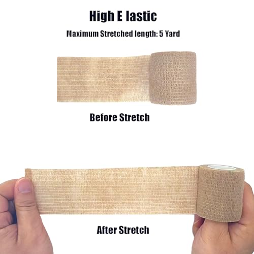Baisunt BW01ASB7 6 Pack 2 Inches Cohesive Bandage Self Adhesive Wrap Elastic Self Adherent Vet Wrap Breathable Self Stick Tape For Wrist, Ankle, Sports, Tatoo Wrap thumb #2