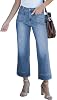 Jeans de pierna ancha para mujer luvamia, modernos de tiro alto, acampanados y cropped 2