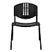 Flash Furniture HERCULES Series 880 lb. Capacity Black Plastic Stack Chair with Oval Cutout Back and Black Frame
