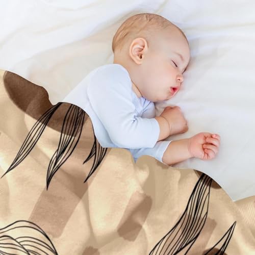 Couverture polaire microfibre à motif feuilles pour cocooning sur le canapé ou lit
