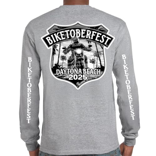 Long Sleeve 2025 Biketoberfest Daytona Beach Official Monochrome Logo