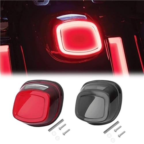 Piloto trasero de parada de perfil bajo ahumado para guardabarros de motos Custom 2