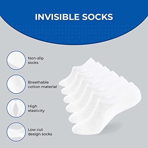SUNNY SOCKS Premium 6 Pairs of Invisible Socks for Women in White  Soft Anti-Slip No Show Socks women | Comfortable & Invisible Trainer Socks No Show Socks for Women | Suitable for Multiple Occasions