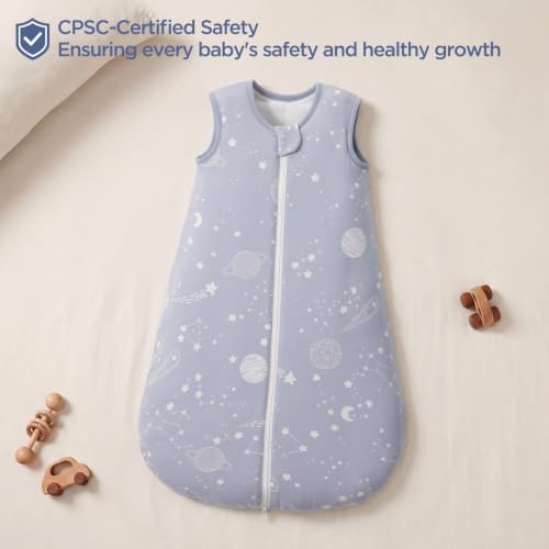 Image of Duomiaomiao 2.5 TOG Baby Sleep Sack 100% Cotton Winter Baby Wearable Blanket, Warm Quilted Comfy Toddler Sleeping Sack