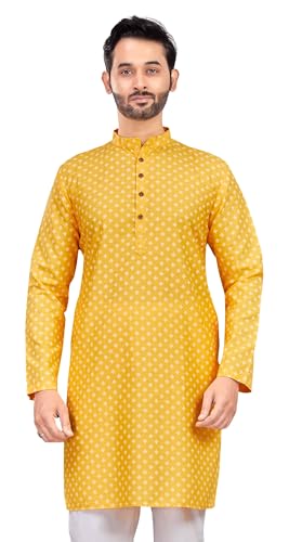 Image of Studio Shringaar Men's Cotton Relaxed Fit Straight Kurta