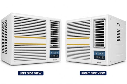 Image of Haier 1.5 Ton 3 Star Twin Inverter Side Flow Window AC (Copper, Turbo Mode, Anti Bacterial Filter, Cools at 54C Temp, Long Air Throw - HWA18-W3NB-PI,White)